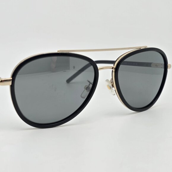 Tory Burch TY6089 33056V Black Frame Silver Mirror Grey Lens Aviator Sunglasses main image 5